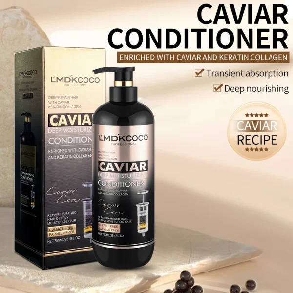 OEM/ODM 750mlCaviar Essence Anti-dandruff Shampoo Repair Frizzy Hair Care Conditioner Hair Mask - Image 3