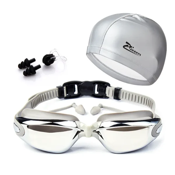 Swimming Goggles Waterproof and Cap Set 4 in 1 Goggles Swim in Case UV 400 Protection Lenses Clear Anti-Fog - Image 6
