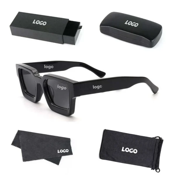 Custom Logo Designer Square Brand Shades Women Fashion Classic Retro Eyewear Vintage Small Frame 2024 Sunglasses Men