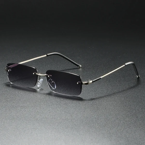 Lmamba 9074 Custom Luxury Cut Rimless Sunglasses 2025 Men Women Retro Rectangle Frameless Sun Glasses - Image 4