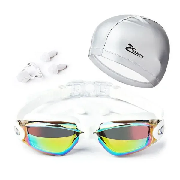 2023 Cap Nose Clip Earplug Hat Packages Goggles for Swim No Leaking Adult UV Protection Triathlon Anti Fog Swimming Goggles - Image 5