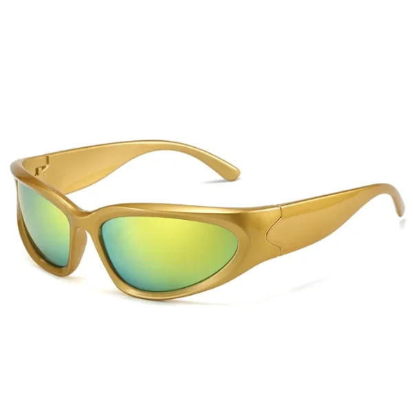 Y2K Cat Eye Sunglasses Men Punk Mirror Windproof Sport No Polarized Shades UV400 Fashion Women Outdoor Sports Sun Glasses - Image 3