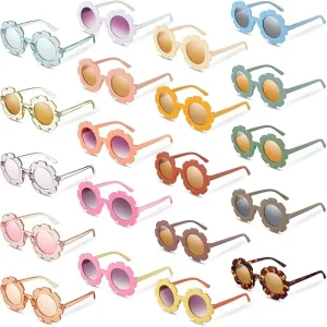 Round Flower Sunglasses Girls Flower Shaped Sunglasses Cute Outdoor Beach Eyewear for Kids