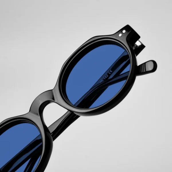 LMA 8207 Retro Small Round Brand Shades Custom Logo UV400 Fashion Men Women Blue Lens CP Personality Metal Sunglasses - Image 3