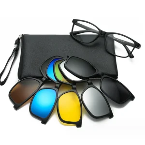 5 in 1 Clip on Magnetic Sunglasses Adult Polarized Eyewear Outdoor Polarized Sports Sunglasses for Men 2024