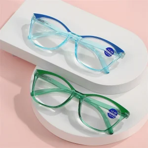 18233 New Fashion Transparent Frame Men Cat Eye Blue Light Blocking Reading Glasses Ins Presbyopic Lenses Women