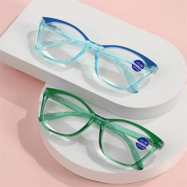 18233 New Fashion Transparent Frame Men Cat Eye Blue Light Blocking Reading Glasses Ins Presbyopic Lenses Women