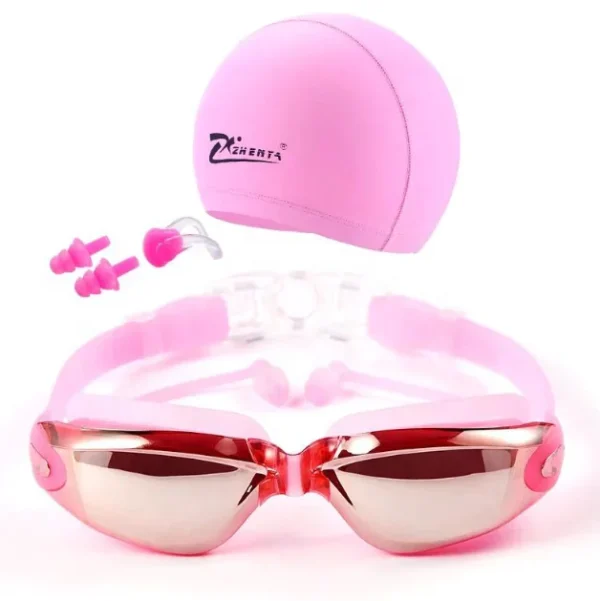 2023 Cap Nose Clip Earplug Hat Packages Goggles for Swim No Leaking Adult UV Protection Triathlon Anti Fog Swimming Goggles - Image 2