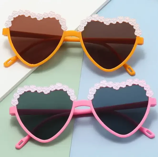 Heart Shape Children Sunglasses Uv400 Kid Sunglasses Cute Flower Sunglasses for Baby Custom logo 2024 - Image 2