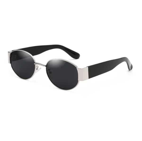 Retro Oval Sunglasses Small Metal Sunglasses for Women Men Trendy Fashion Sun Glasses UV400 Shades - Image 3