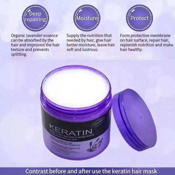 Healthy Scalp Salon Natural Keratin Hair Care with Nutririon Balance Brazil Lavender Hair Mask - Image 4