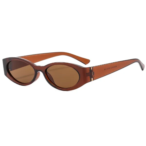 Oval Small Frame Men and Women Outdoor Vacation Decorative Sun Glasses Metal Hinge Fashion Female Eyewear Uv400 - Image 6