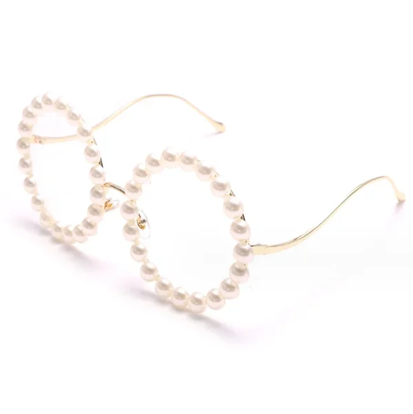 Pearl Round Sunglasses Women Glasses Men Eyeglasses Female Male Large Frame Shades Eyewear Vintage UV400 - Image 6