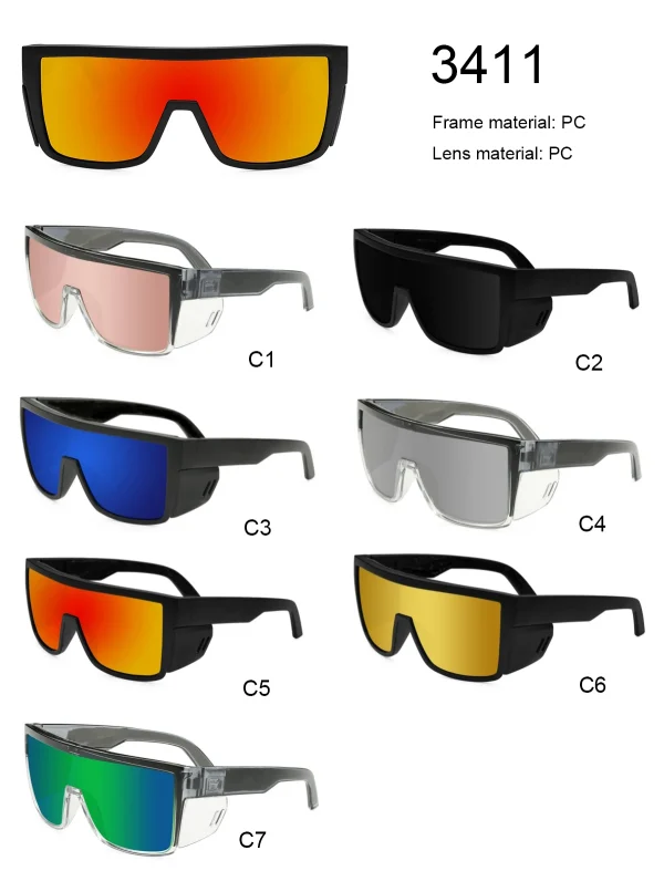 LMA 3411 New Arrival Sports AS/NZS1337.1 Safety Sunglasses High Quality Custom Shades Shield Frame Oversized Mirror Red Goggles - Image 5