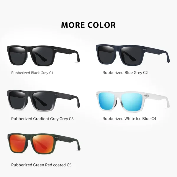 Lmamba 11102 Classic TR90 Frame Driving Polarized Square Sun Glasses Fishing Custom Logo Sports Running Sunglasses Men Women - Image 4