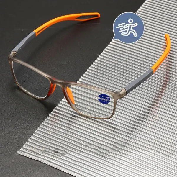 Square Optical  Glasses Men Sports Anti Blue Light Lenses  Eyeglasses Frame Male TR90 Computer Spectacles Frame Reading Glasses - Image 4
