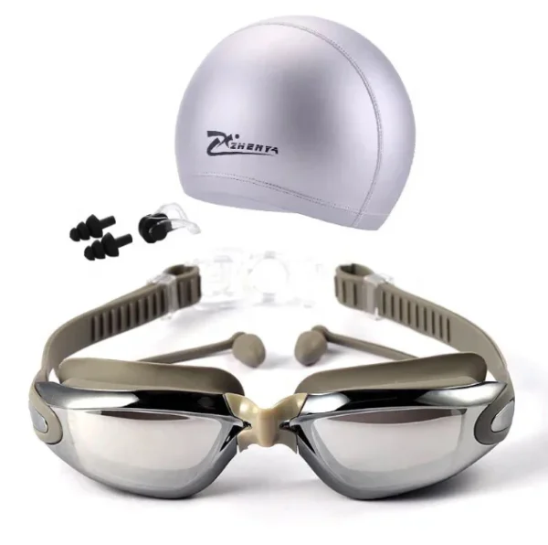 2023 Cap Nose Clip Earplug Hat Packages Goggles for Swim No Leaking Adult UV Protection Triathlon Anti Fog Swimming Goggles - Image 6