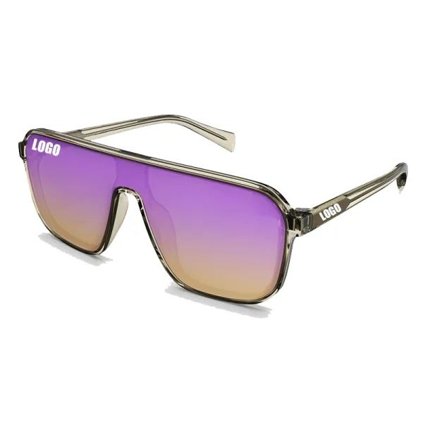 LMA 3413 Trend High Quality Fashion Square Large Frame UV400 Mirror Purple Shades Custom Logo Designer TR90 Sunglasses Men Women