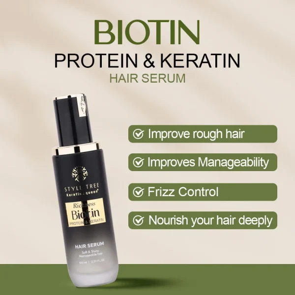 Organic Biotin Keratin Hair Care Set Sulfate-Free Shampoo and Conditioner for  Anti Hair Loss - Image 4