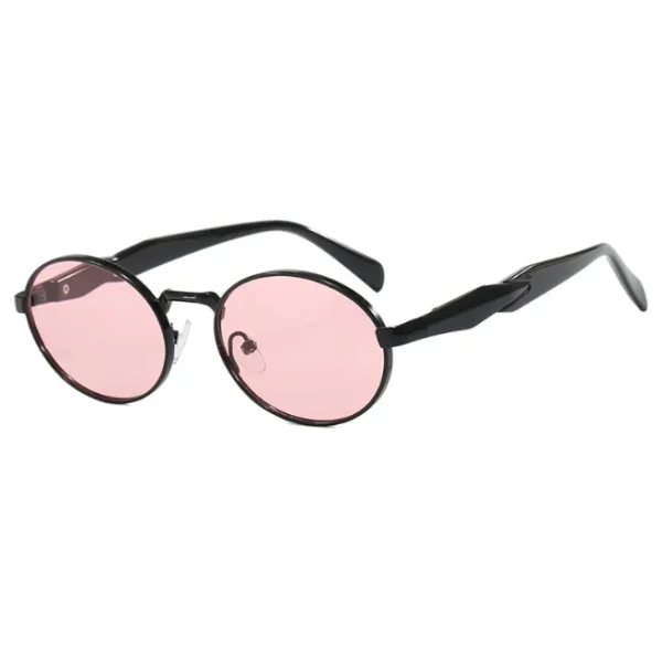 Trendy Retro Oval Sunglasses for Women and Men Fashion Vintage 90s Metal Frame Sun Glass Custom Logo - Image 3