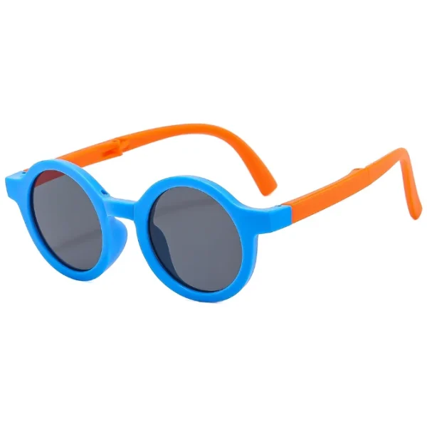 Cute Round Kids Sunglasses UV Protection Flexible Glasses Shades Children Ultralight Folding Sunglasses - Image 4
