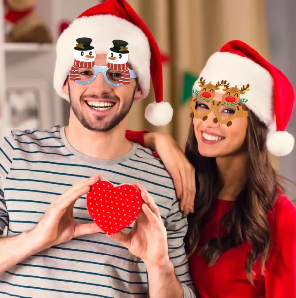 Funny Birthday Santa Reindeer Glitter Party Glasses Christmas Sunglasses Decoration Eyeglasses Vacation Holiday Paper Eyewear - Image 2