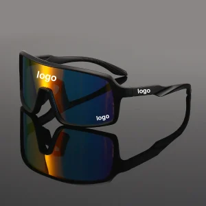 Imanba 2366 Fashion Uv400 Polarized Shades Red Black Lens Large Frame Outdoor Sports Sunglasses Cycling Eyewear High Quality