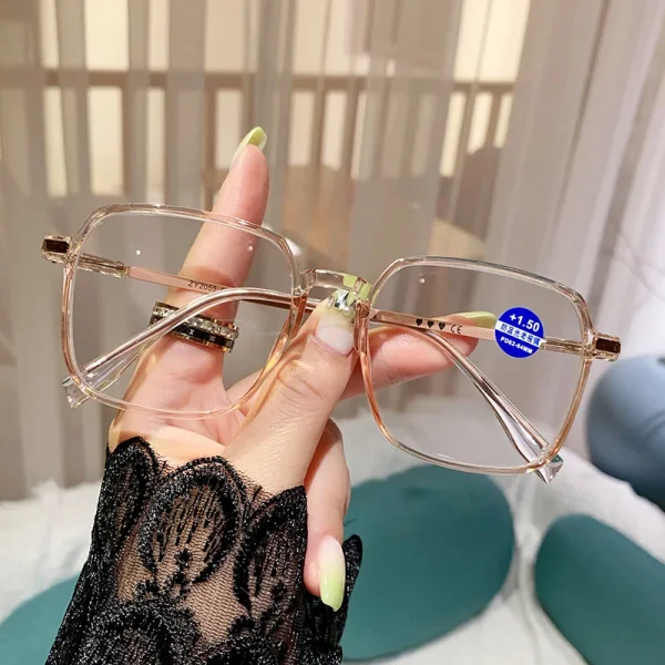 2055 Anti-blue Light Reading Glasses Fashionable Young Reading Eyeglasses High Definition Large Frame Reading Glasses 2023 - Image 5