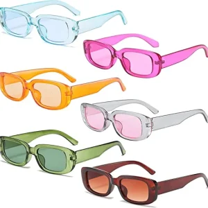 Custom logo square Shades Trendy Sunglasses Vintage Ocean Plastic Custom Small Rectangle Sun Glasses Shades for Women