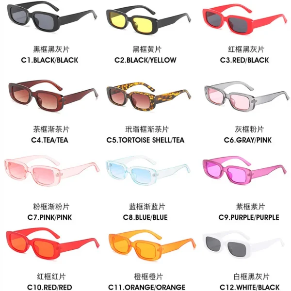 Custom logo Vintage Square Sunglasses Lentes Sol Cuadrado Blanco Gafas De Sol Para Mujer 2023 Oculos De Sol - Image 6