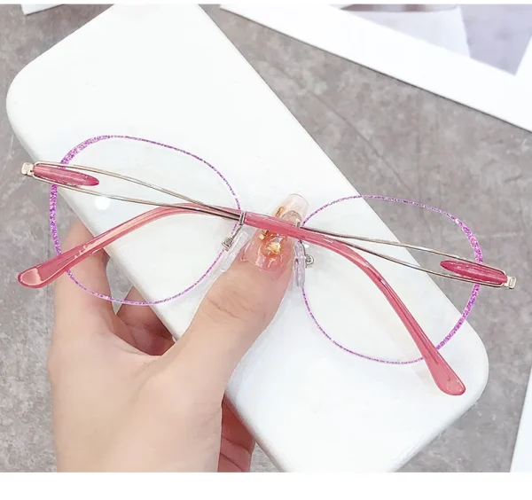 3303 Diamond Cut Edge Anti Blue Light Reading Glasses Ladies Reading Glasses Flash Powder Rimless Reading Glasses - Image 5