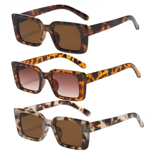 Custom Sun Glasses for Men Small Rectangular Sunglasses Retro Leopard UV400 square Sunglasses Hombre Lentes De Sol Para Mujer