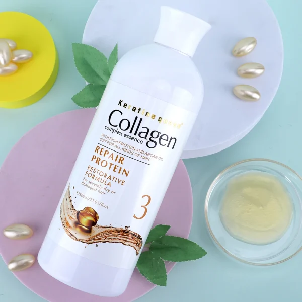 Private Label 800ml Collagen Complex Essence Hair Care Set Shampoo Conditioner for Hair Repair - Image 4