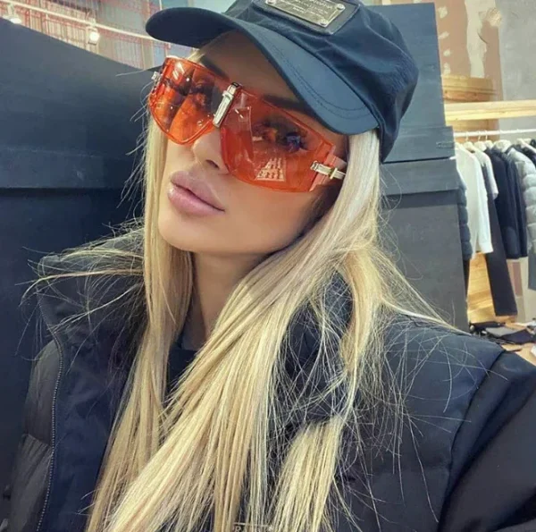Oversized Transparent Sunglasses for Women Square Big Windproof Men's Driving Sun Glasses Fashion Shades - Image 2