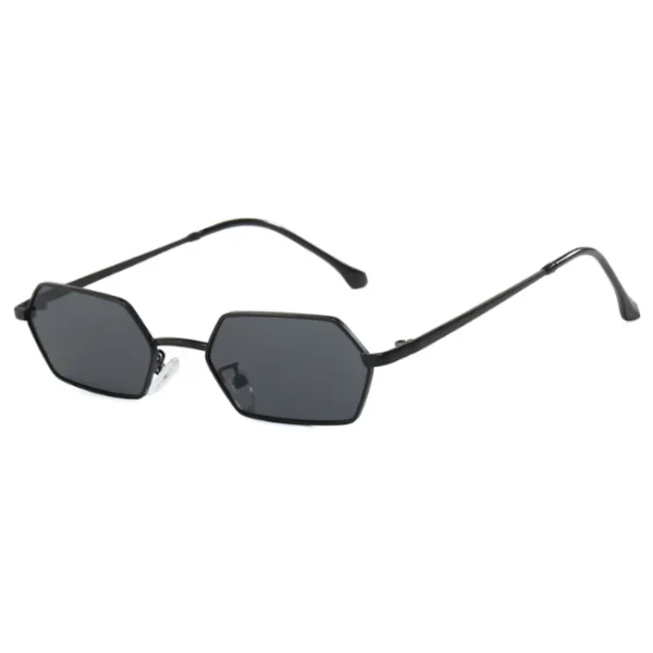 Fashion Narrow Irregular Women Men Sunglasses Polygon Brown Blue Lens Metal Frame Shades Male UV400 - Image 4