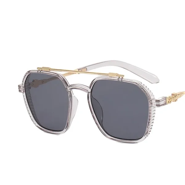 2311 Double Bridge Mens Glasses Retro Oversized Eyeglasses Luxury Custom Square Eye Glasses Black Metal Trendy Optical Eyewear - Image 4