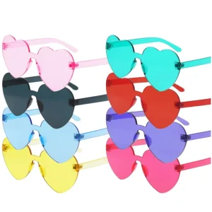 Kids Heart Sunglasses Heart Shaped Sunglasses Wholesale Red Sun Glasses Heart 2023 Candy Color Sunglasses Rimless