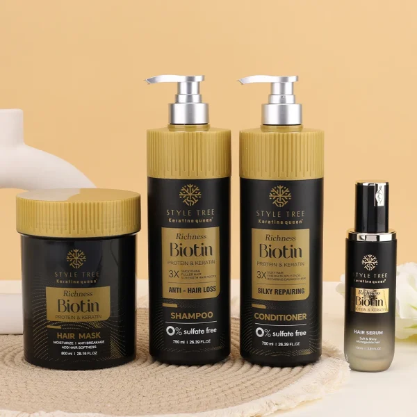 Wholesale Private Label Organic Repair Argan Oil Salon Hair Care Growth Keratin Sulfate Free Biotin Hair Shampoo and Conditioner - Image 2