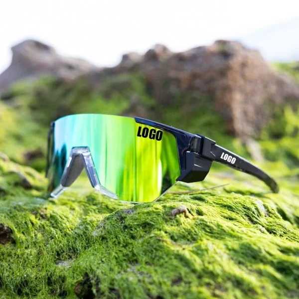 LMA Sports Eyewear ANSI Z87+ Custom Logo Designer Shades Men Women Green Mirror UV400 High Quality Side Shield Safety Sunglasses