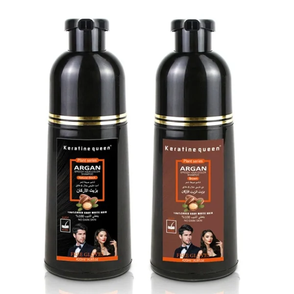 420ml in Bulk Cover Gray White Hair Organic Hair Dye Shampoo of Black and Brown