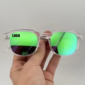 LMA 3507 Vintage High Quality Rectangle Designer Classic Shades Mirror Green UV400 Anti-Reflective Lens Unisex Sunglasses