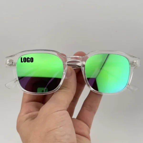 LMA 3507 Vintage High Quality Rectangle Designer Classic Shades Mirror Green UV400 Anti-Reflective Lens Unisex Sunglasses