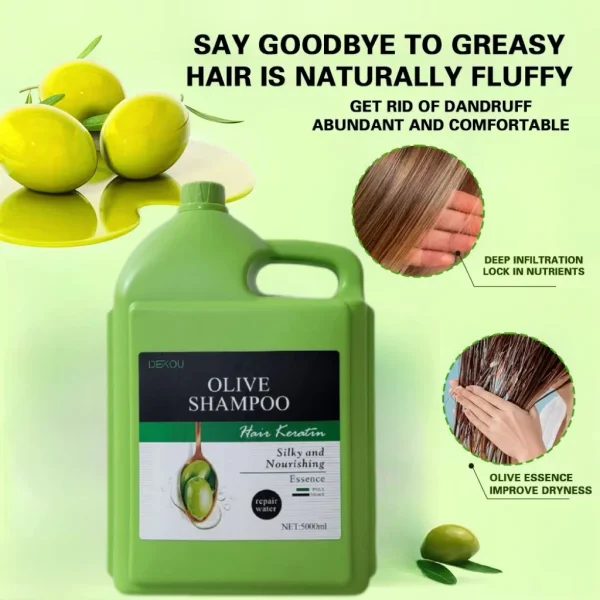 Dexou Range Olive Hair Complete Set African Hair Shampoo Silky Nourishing 5000ml Gallon Olive Oil Shampoo for Curl Hair - Image 3