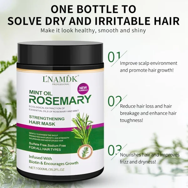 OEM/ODM 1000 ml rosemary peppermint oil hair mask moisturizing hair dye perm ointment - Image 4