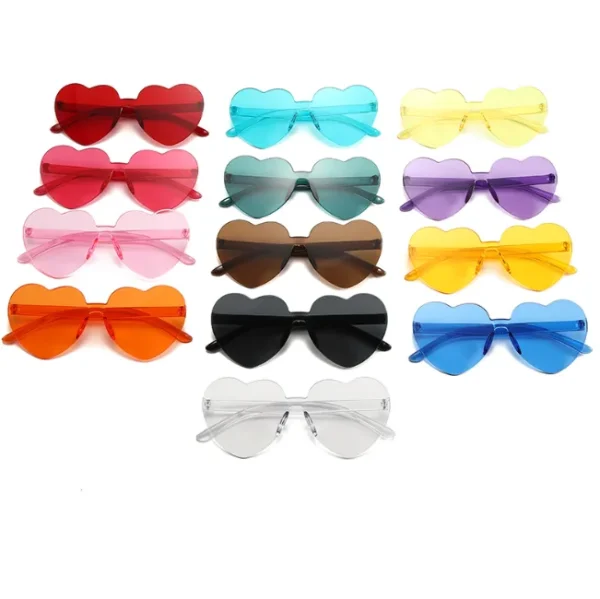 Kids pink Lens Sunglasses Cute Colored Glasses for Boys and Girls Heart Frame Baby Children Sunglasses - Image 5