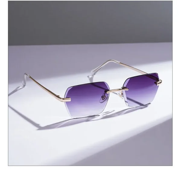 Lmamba 21582 Europe Hot Selling Cut-edge  High Quality Metal Sunglasses Men UV400 Gradient Shades Rimless Sun Glasses 2025 - Image 4
