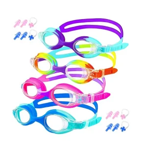 Kids Swimming Goggles, Toddler Swim Goggles No Leaking Anti Fog UV Protection for Boys Girls 3-12 Years Old