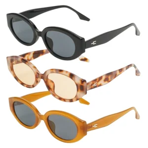 Retro Oval Sunglasses for Women 90s Fashion Sun Glasses Trendy Oval Shades UV400 Protection Eyewear
