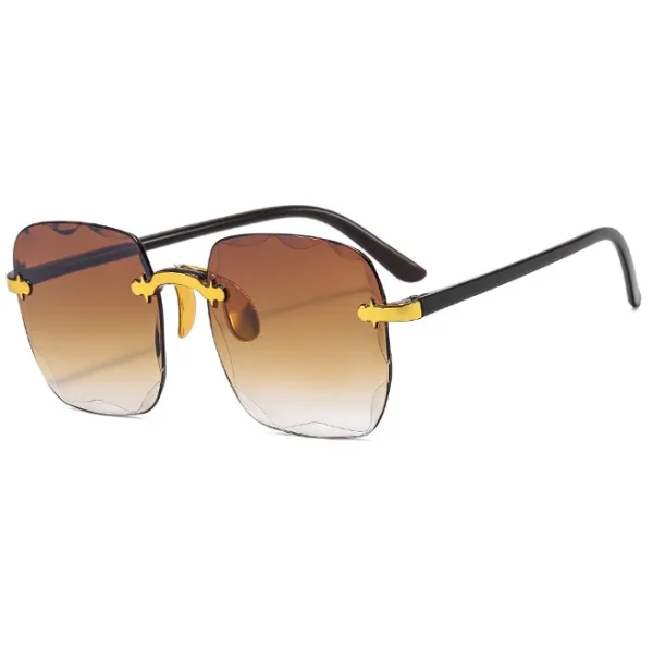 2024 New Frameless Cut Edge Sunglasses Fashion Summer Square Women Transparent Sun Glasses UV400 Shades - Image 4