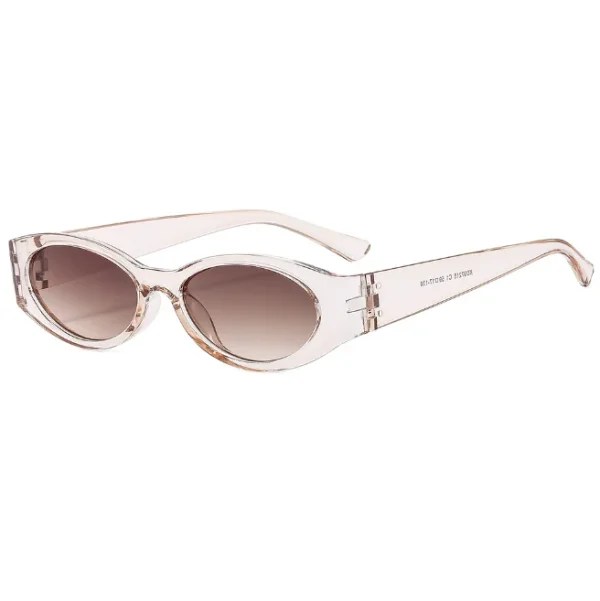 Oval Small Frame Men and Women Outdoor Vacation Decorative Sun Glasses Metal Hinge Fashion Female Eyewear Uv400 - Image 2